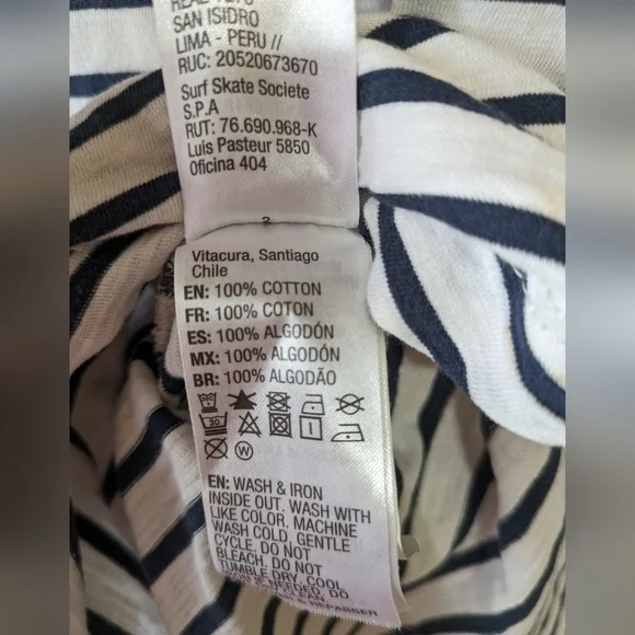 ROXY T-Shirt Dress, Softest Cotton! 🥰 Striped Blue and White, Size XS - Picture 3 of 6